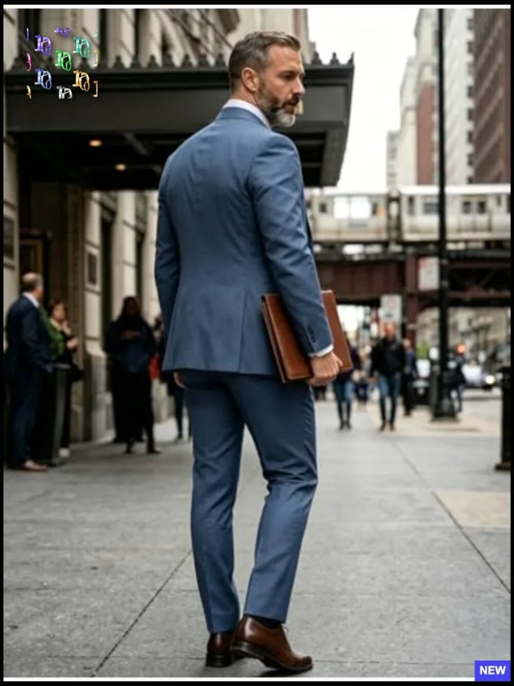 Slim Fit 3-Piece Suit Set Double Breasted Blazer Vest Pants Business Formal